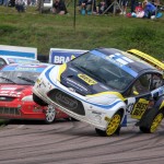 Marcus Grönholm doing a 'wheelie' at Lydden. © Steve White/RallycrossWorld.com