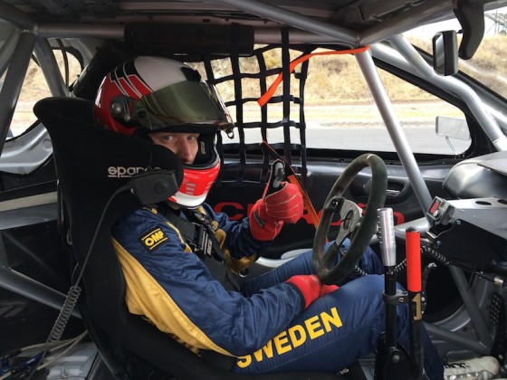 Getting comfortable in a Supercar, Faren tested at Kinnekulle recently. ©RallycrossWorld.com/Faren